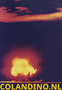 De eerste atoombomproef, nabij Alamogordo, New Mexico, 16 juli 1945.<br>Jack Aeby/Los Alamos National Laboratory