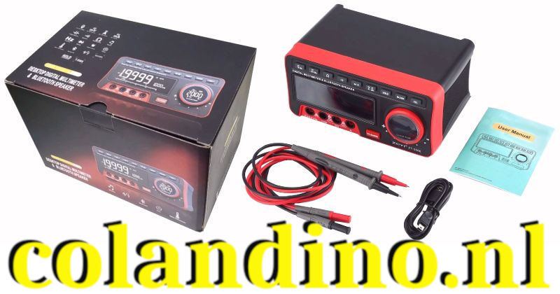 De leveringsomvang van deze multimeter.