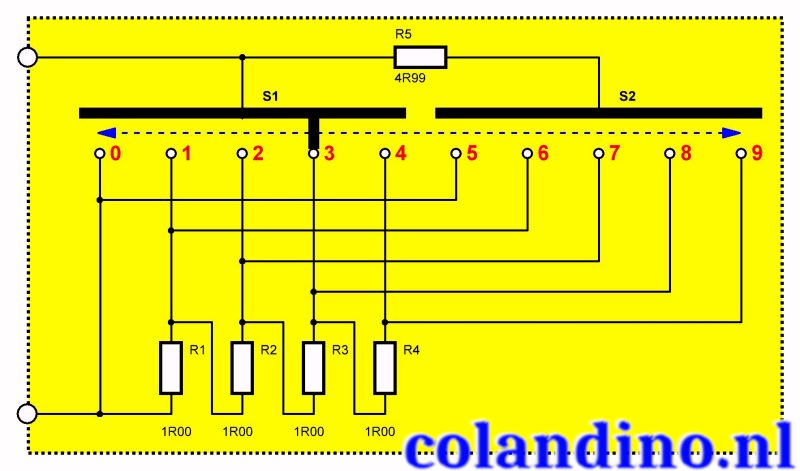 Schema van een van de decade-schakelaars.