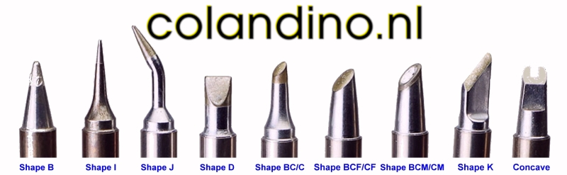 De negen categorieën T12 soldeerstiften van Hakko.