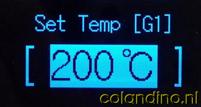 Instellen van de gewenste temperatuur.