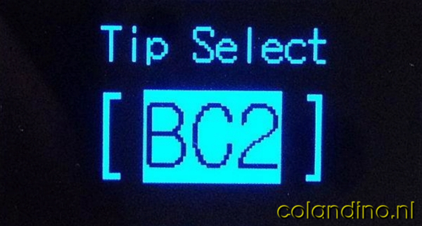 Selecteren van de gebruikte soldeerstift.