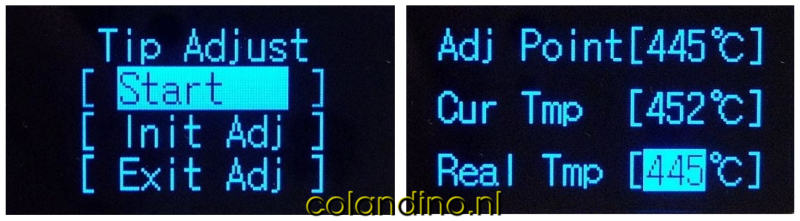 Kalibreren van de temperatuur van de stift.