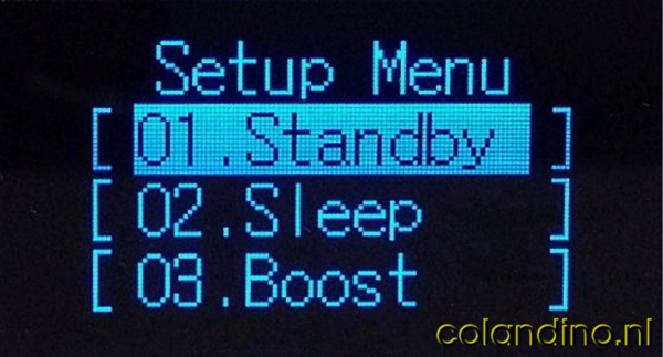 De optie 'Setup Menu'.