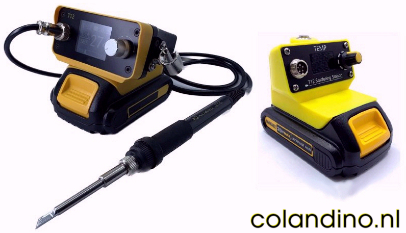 Met deze uitbreiding kunt u uw T12 soldeerbout uit een boormachine-accu voeden.
