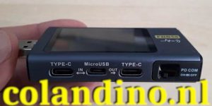 Enkele van de input/output aansluitingen en de PD schakelaar.