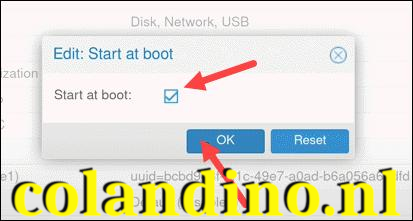 VM inschakelen om te starten bij het opstarten.