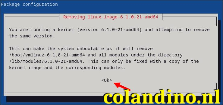 Linux-kernel verwijderen.