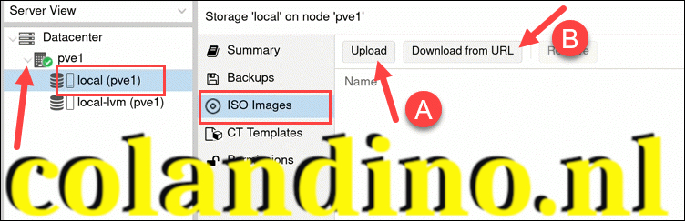 ISO-images toevoegen aan Proxmox VE
