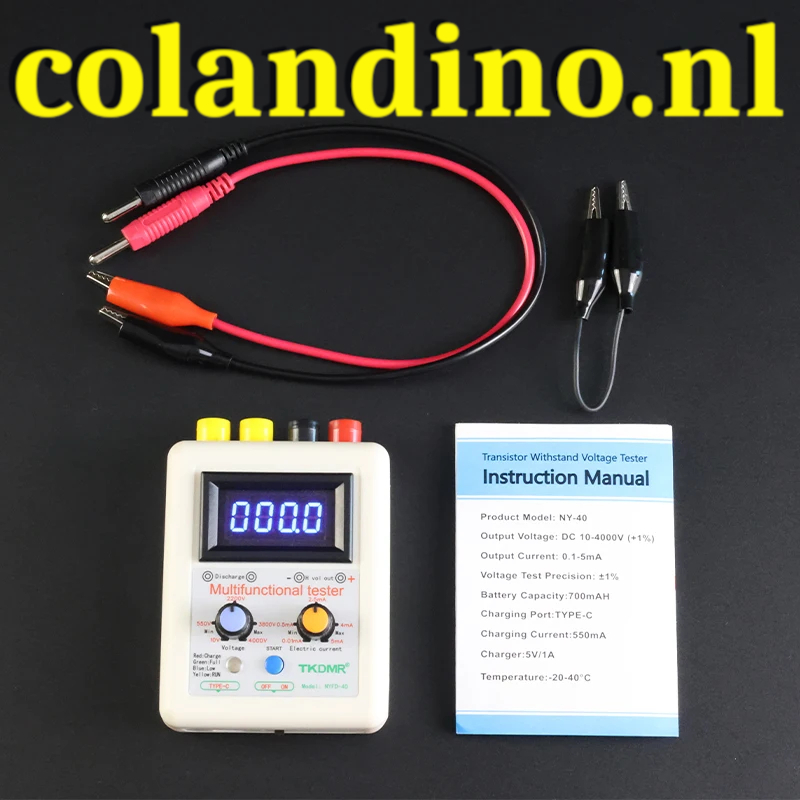TKDMR 0-4000V spanningsbestendig capaciteitstest en spanningsontlading 2-in-1 tester, spanningsbestendigstest, ontladingstool