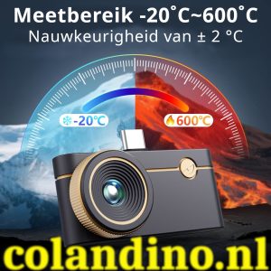 Meetbereik -20˚C~600˚C Nauwkeurigheid van ± 2 °C
