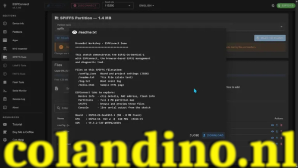 ESP32 tools online - NVS-inspecteur (experimenteel)
