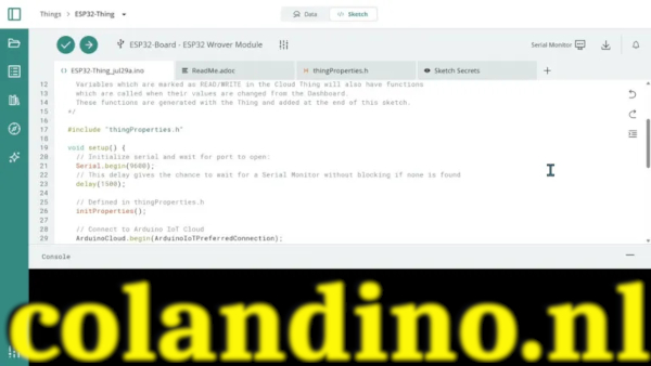 ESP32 tools online - Arduino Cloud Editor