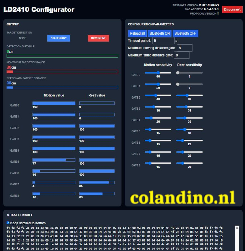 LD2410C Configurator (schermafbeelding)