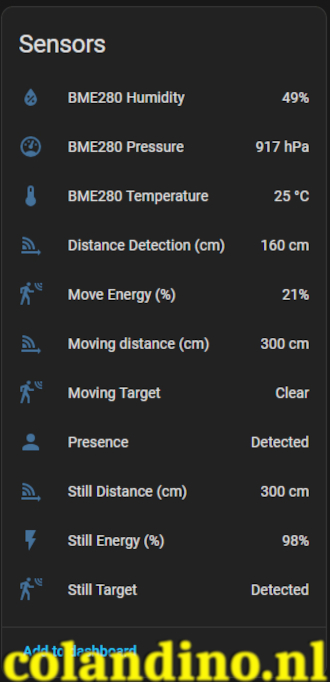 LD2410C Radar aanwezigheidssensor in Home Assistant